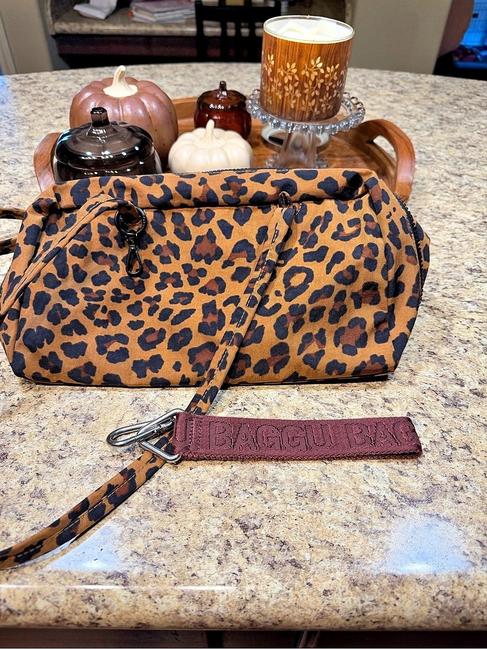 Baggu small leopard bowler bag